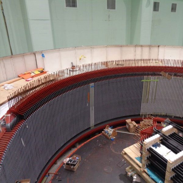 Stator rewind Supply and on-site installation of 280 stator coils. Insulation system for a 13.8 kV voltage.